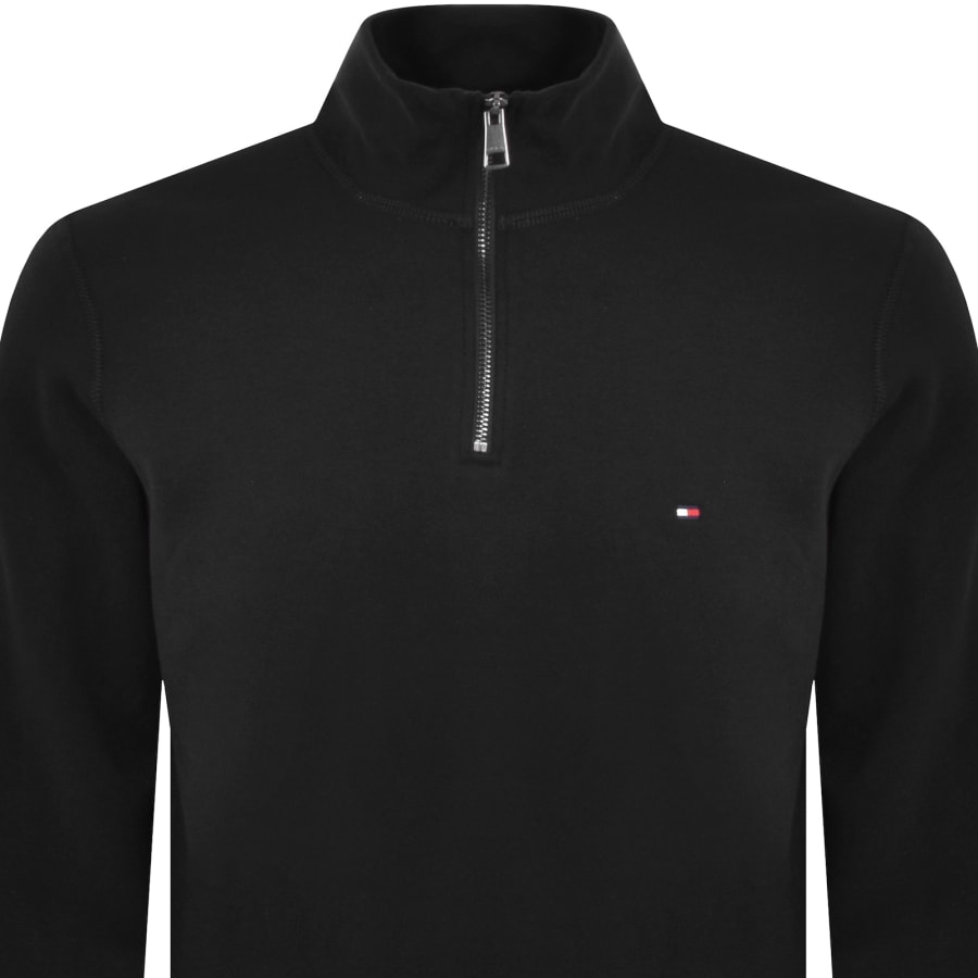 Tommy Hilfiger Quarter Zip Fleece Sweatshirt Black